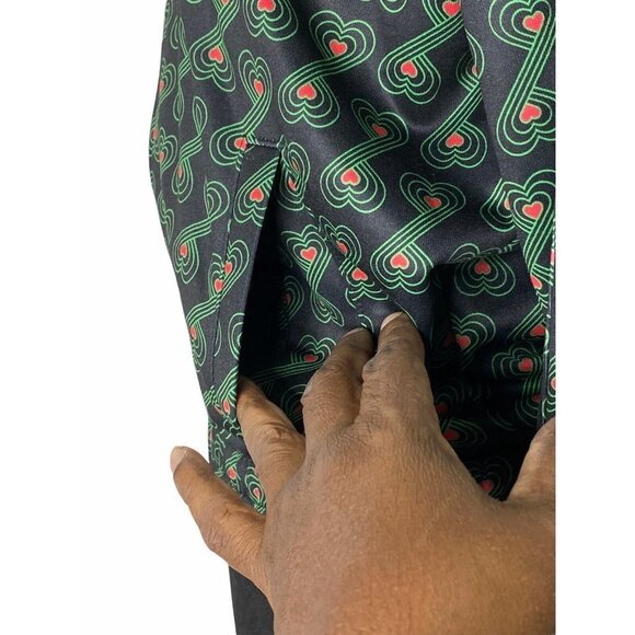 Juicy Couture Black Label Womens Track Jacket Black Green‎ Palm Mod Heart S New - Picture 6 of 12